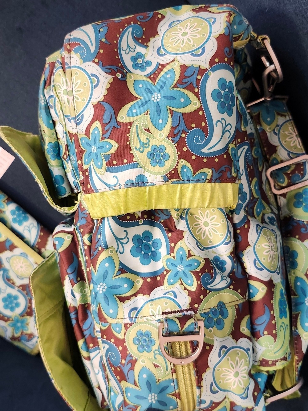Vintage Ju-Ju-Be Perfect Paisly Messager/ Backpack Diaper Bag - Picture 4 of 12